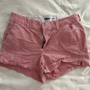 Old navy red and white striped mid-rises shorts